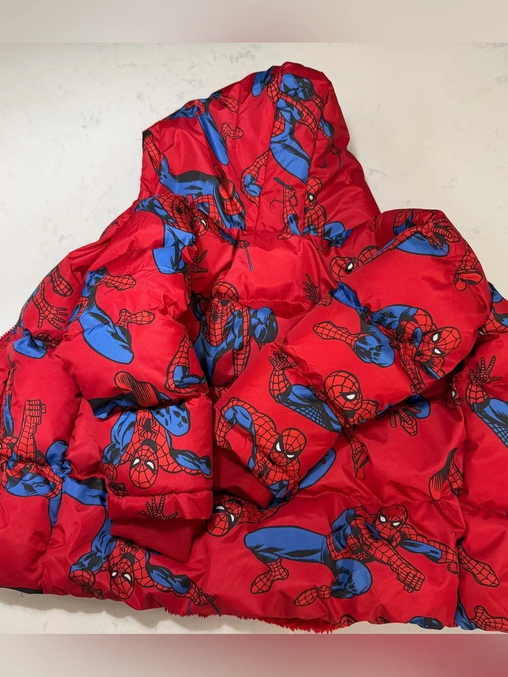 Marvel Spider-Man Red & Blue Puffer Jacket for Kids